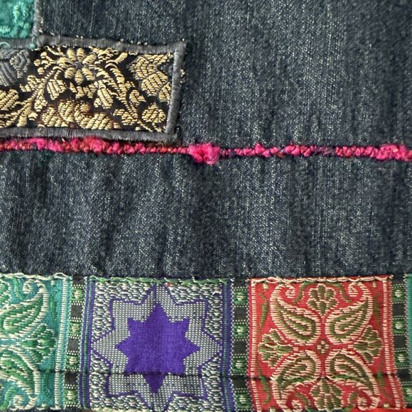 Coldwater Creek Jean Vest Patchwork Women's Size Medium Granny Cottage Prairie - Picture 13 of 14